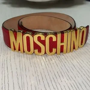 Moschino | Accessories | Moschino Red Leather Belt With Gold  display picture 2